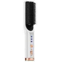 2 In1 Multifunctional Straight Hair Comb Portable Hair Straightener Curling USB Charge Straight Hair Brush