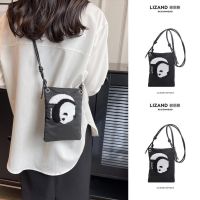 Nylon canvas mobile phone bag Messenger small bag female 2023 new cute panda mini childrens coin purse 【BYUE】
