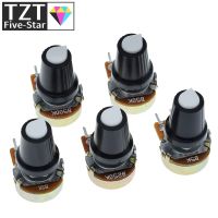 【jw】☍ 5 Sets WH148 1K 10K 20K 50K 100K 500K Ohm 15mm 3 Pin Linear Taper Potentiometer Resistor for with AG2 Cap