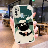 เคสoppoa53มาใหม่2023 Cover Case Cartoon sheep Leather Soft TPU Square Camera Protection Phone case