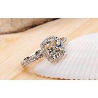 Women Zircon White Sapphire Silver Adjustable Wedding Ring