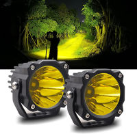 Chelhead Yellow Led Fog Lights, 2.7 inch Square 3500K Spot Beam Pod Lights 25W Waterproof Yellow Off Road Work Lamp Compatible with Motorcycle ATV UTV Tractor Jeep Trucks Trailer Bumper A-Pillar