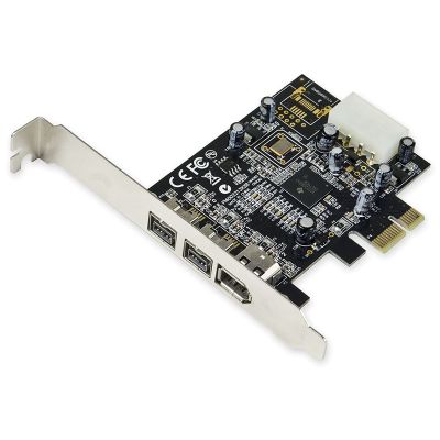 SY-PEX30016 3 Port IEEE 1394 Firewire 1394B & 1394A PCIe 1.1 X1 Card TI XIO2213B Chipset Requires Legacy Driver