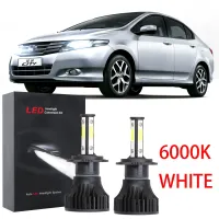 ใหม่ หลอดไฟหน้ารถยนต์ LED 6000K ฮาโลเจน สีขาว แบบเปลี่ยน สําหรับ HONDA CITY 2009 2010 2011 2012 (1 คู่)