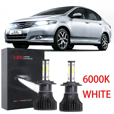 หลอดไฟหน้ารถยนต์ LED 6000K ฮาโลเจน สีขาว แบบเปลี่ยน สําหรับ HONDA CITY 2009 2010 2011 2012 (1 คู่) 2PCS