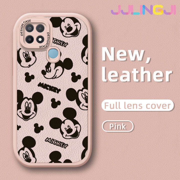 jjlingji-เคสสำหรับ-oppo-เคส-a15-a15s-a35-4g-กระแสแฟชั่นลายมิกกี้เมาส์หนังดีไซน์ใหม่โทรศัพท์ดีไซน์ด้านข้างฝาครอบ-lensa-kontak-กล้องบางป้องกันเคสกันกระแทก