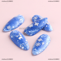 mishun318862 1ขวด/100pcs ตกแต่งเล็บสำหรับ2022 New Year Winter White เกล็ดหิมะ