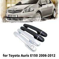 Black Carbon Fiber handle Or Chrome Side Door Cover Trim Set for Toyota Auris E150 MK1 2006 2012 Car Accessories Stickers 2007