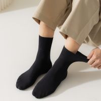 5 Pair Mens Pure Cotton Loose Mouth Casual Socks High Quality Solid Color Business Socks For Men