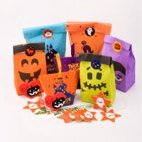 【hot】 Kids Trick Or Treat Pumpkin Bat Biscuit Boxes Decorations Backing Supplies