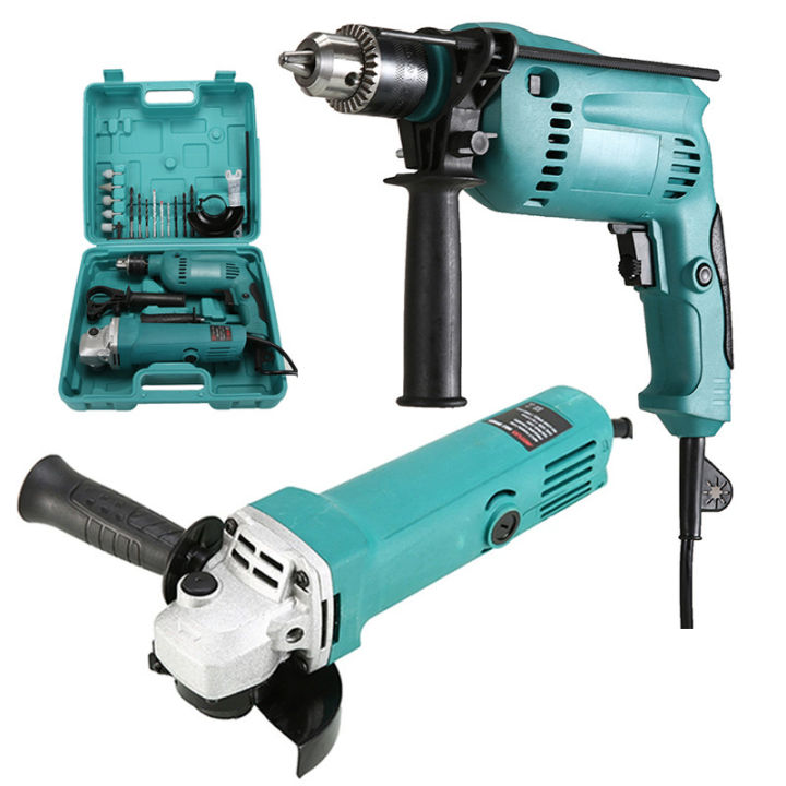 2 in 1 Set Impact Drill and Grinder with Accessories and Drivers ...