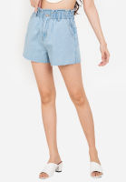 พื้นฐาน Zalora-ถุงกระดาษเย็บริมดิบ Celana Pendek Denim