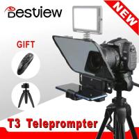 2021ใหม่ Bestview T3 Teleprompter สำหรับ11นิ้วแท็บเล็ต iPad โทรศัพท์ Prompter กลางแจ้งสัมภาษณ์ Speech DSLR Reader Prompteur ตาราง