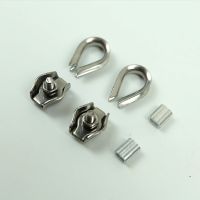 2 Buah Klem Cincin Bidal 2 Buah Klem Kabel Pegangan Tunggal 2 Buah Ferrule Aluminium untuk Tali Kabel Baja Tahan Karat 1Mm 2Mm 3Mm