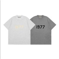 High Street Plus size top Fear Of for Men SS22 double line ESSENTIALS flocking 1977 casual round neck short sleeve T-shirt