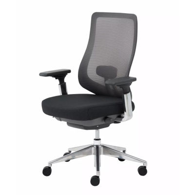 Modernform เก้าอี้สำนักงาน รุ่น Series16 Premium พนักพิงกลาง เท้าแขนปรับ 4D เบาะหุ้มผ้าดำ ขาอลูมิเนียม