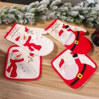 2Pcs/set hot Oven Mitts Baking Anti Hot Gloves Pad Oven Microwave Insulation Mat Christmas Decoration Baking Kitchen Tools Xmas