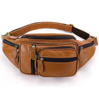 High Quality Chest Messenger Bag For Man 8336 Leather Travel Waist Pack Fanny Pack Men Leather Belt Waist Bag Phone Pouch