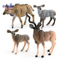 แบบจำลองรูปสัตว์ป่าเด็ก Kudu ของเล่นตุ๊กตาขยับแขนขาได้เสริมความรู้ความเข้าใจสำหรับของขวัญเด็กของตกแต่งบนโต๊ะ