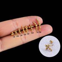 1Piece Geometric Cross Bead Ball Stainless Steel Earring for Women 2022 New Ear Cuff 0.8mm Piercing Stud Earrings for Teen