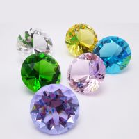 Fengshui Style 2 Inch 50mm Nature Clear Quartz Crystal Diamond Stone Colorfull Cristal Home Decoration Accessories