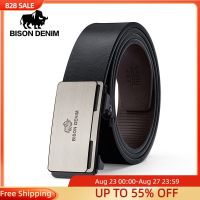 BISONDENIM Men Belts Automatic Buckle Belt Genune Leather High Quality Belts For Men Leather Strap Casual Buises for JeansN71785 Belts