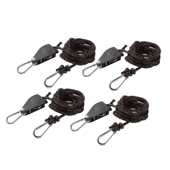 4Piece Tent Wind Rope Tensioner Adjustable Pulley Camping Outdoor Hiking Rope Fastener Stopper