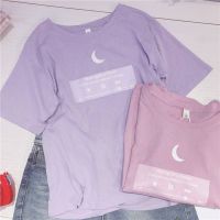 Triple A Oversized shirt women plus size t shirt Purple pink loose short sleeve T-shirt Womens summer plus size casual bottoming shirt top 9113