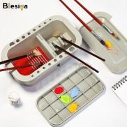 Blesiya Artist Paint Brush Washer Box with Palette Brushes Holder Paint