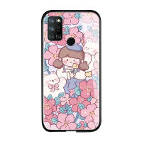 พร้อมเคส Casing Ponsel สำหรับ Realme 7 Pro Realme 7i Realme 7 5G/4G เคสมันวาวเด็กผู้หญิงดอกไม้สุดหรูกันกระแทกกระจกเทมเปอร์ฝาหลังใหม่