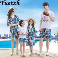 (KTL)2021 New Family Matching Outfits Women Girls Kids Dress Parent-Child Baby Clothes Casual Holiday Clothing Beachwear Beach Suit