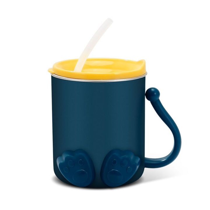 ถ้วยดื่มทารกแก้วหัดดื่มสแตนเลส316สำหรับเด็กทารกพร้อมฝาถ้วยใส่นมบ้านพร้อมถ้วย