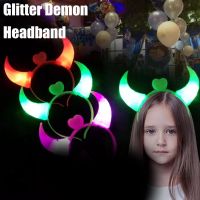 【jw】✗  Horn Up Headband Glowing Headwear Decoration Flashing Costume