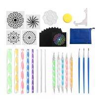 Dotting Tools for Painting Rocks Variety Mandala Stones Dotting Tools Set with Reusable Stencils for Road Camping