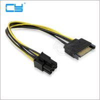 10pcs 15pin SATA Power to 6pin PCI E PCI Express Adapter Cable Video Card