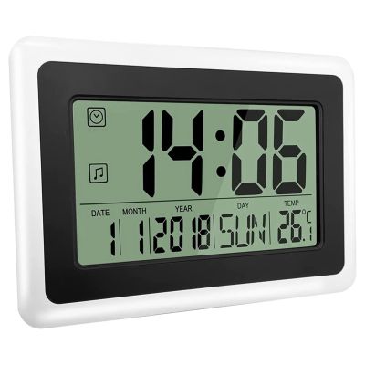 1 Piece Large Alarm Clock LCD Screen Alarm Clock with Calendar &amp; Temperature with Extra Large Digits Easy to Read and Set