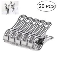 20pcs Stainless Steel Clothespins Large Beach Towel Clips Clothes Pegs Pins Clothing Hanger Clamp Household Clothespin