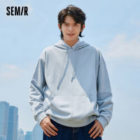 Semir Men Sweatshirt 2022ฤดูหนาว Loose Fleece Campus สไตล์สีทึบ Premium Drawstring Hood ใหม่แฟชั่น Hoodies