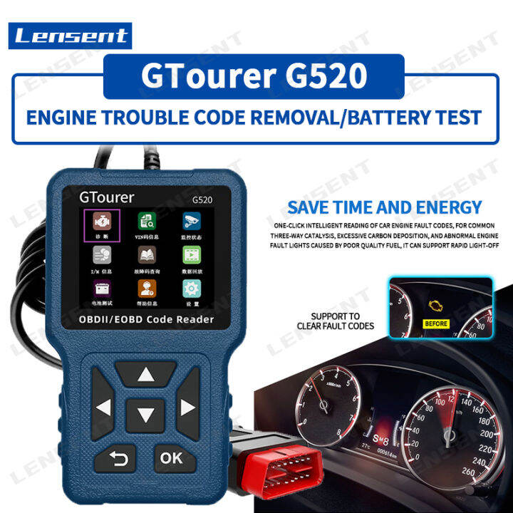 Lensent G520 OBD2 car computer diagnostic instrument, engine trouble