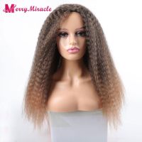 Long Kinky Curly Ombre Color Synthetic Wigs for Black Women Black Blonde Ginger White Hair Afro Kinky Curly Synthetic Hair Wigs Hand Tool Parts Access