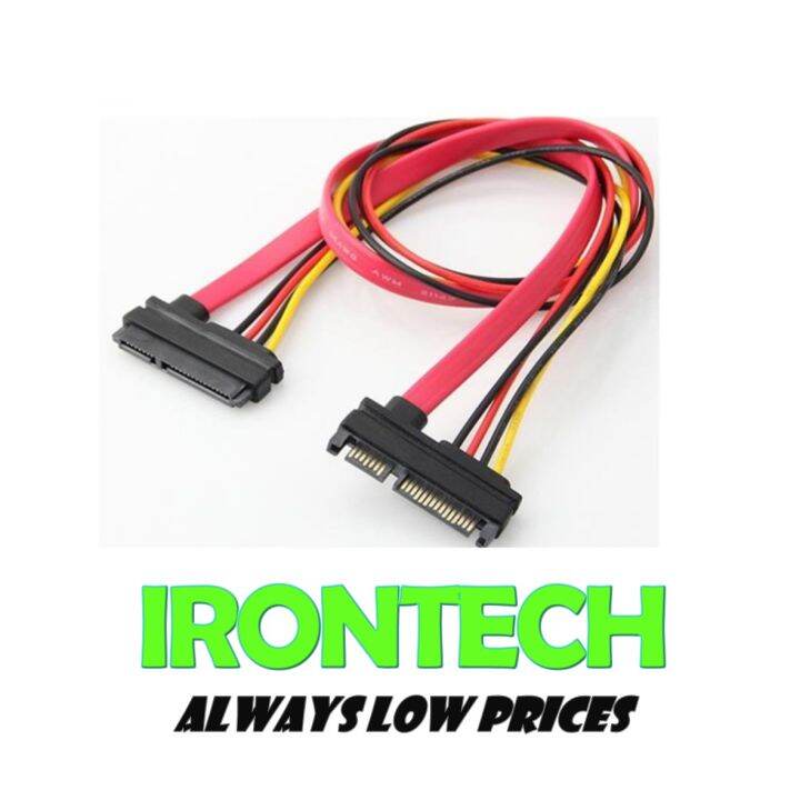 SATA extension male to female cable 7+15 SATA data power combo cable