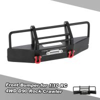 โลหะกันชนหน้าพร้อมหัวเข็มขัดพ่วงสำหรับ 1/10 RC4WD D90 Axial SCX10 RC ร็อค