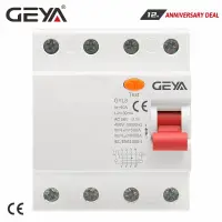 Geya Gyl8 3Phasen Rcd เครื่องตัดดิฟเฟอเรนเชียลแม่เหล็กไฟฟ้าป้องกันการรั่วไหลของโลก4P 25a 40a 63a พร้อมใบรับรอง Ce Cb