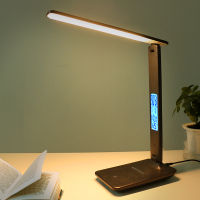 Led table Reading Light Led Business Office Desk Lamp Touch Dimmable Foldable With Calendar Temperature Alarm Clock lamparas