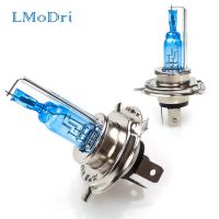 Lmodri ไฟหน้ารถมอเตอร์ไซค์ H4,ใหม่ทั่วไป2ชิ้นไฟหน้าซีนอน HID หลอดไฟฮาโลเจนซีนอนหลอดไฟสีขาวมาก35/35W พร้อมคอนแทค3ตัว