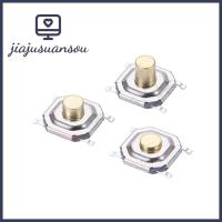 JIAJUSUANSOU 10ชิ้นโลหะ SMD ฟุตสัมผัส441.5มมทอง Pushbutton สวิทช์ที่แข็งแกร่งนำไฟฟ้าพลาสติกสัมผัสสวิตช์ปุ่มกดสัมผัส