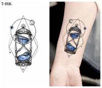 【YF】 Water Transfer Tattoo Hourglass moon star  tatto body art Waterproof Temporary fake Tatoo for man woman kid 10.5x6cm