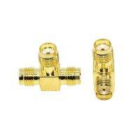 Conector Coaxial Tipo T Sma Macho A 2คู่ Sma Hembra Convertidor De Antena Divisora De 3 Vías Latón Chado