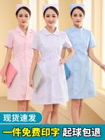 Nurse long-sleeve uniform women summer wear short-sleeved white summer work uniforms suit large pharmacy beauty salon division code