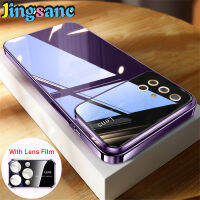 Jingsanc เคสชัดเจนแบบ HD หรูหราปลอกสำหรับ Samsung กาแลคซี A51เคสชุบด้วยไฟฟ้าที่มีการป้องกันฟิล์มเลนส์ในตัวฝาครอบรองรับการกระแทกกันกระแทก A51ซัมซุง A31-1